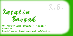 katalin boszak business card